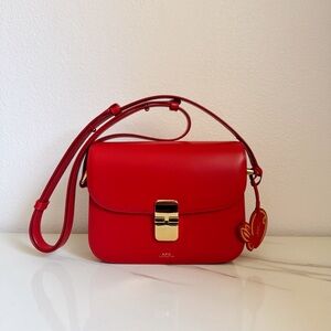 A.P.C. Red Leather Crossbody Bag